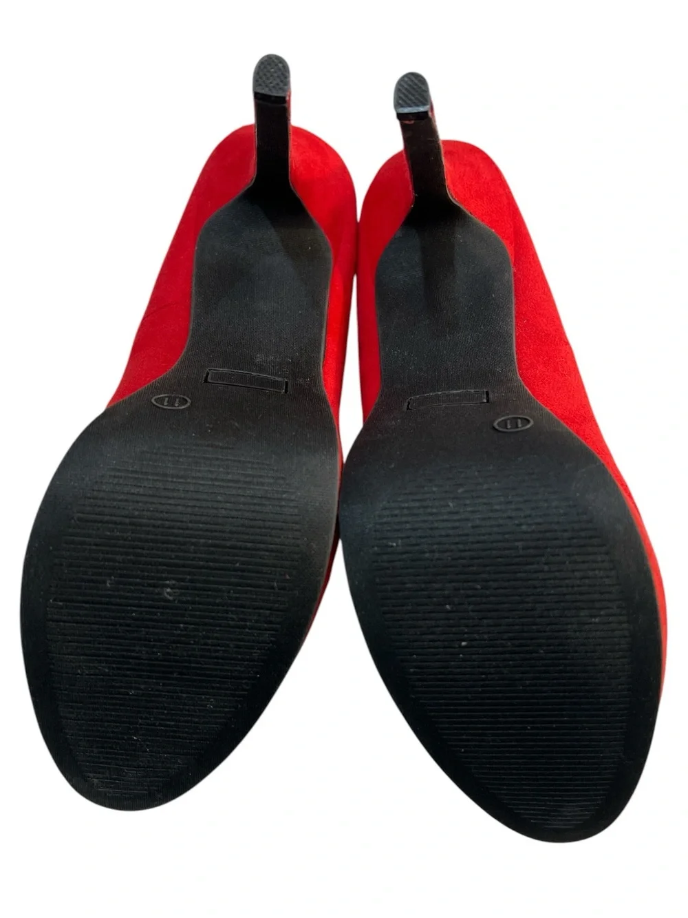 JustFab JustFabulous ALEX Red Faux Suede Platform Stiletto Pumps Womens Size 11M